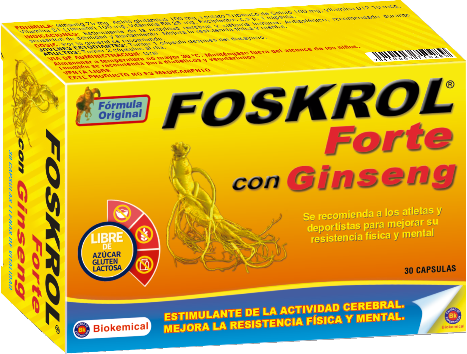 FOSKROL FORTE CON GINSENG Cápsula de gelatina blanda