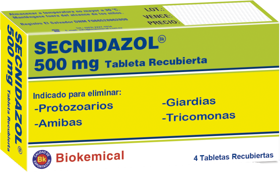 SECNIDAZOL BK 500MG Tabletas recubiertas