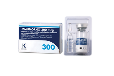 IMMUNORHO 300 MCG Polvo y solvente para solución inyectable