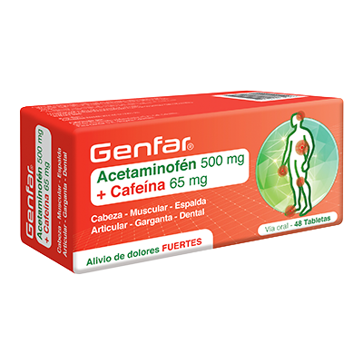 ACETAMINOFÉN + CAFEÍNA ANHIDRA GENFAR Tableta