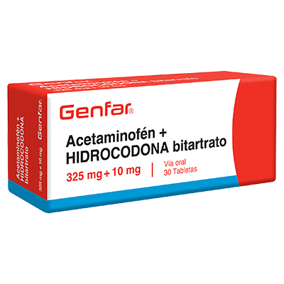 ACETAMINOFÉN 325 MG + HIDROCODONA BITARTRATO 10 MG GENFAR Tabletas