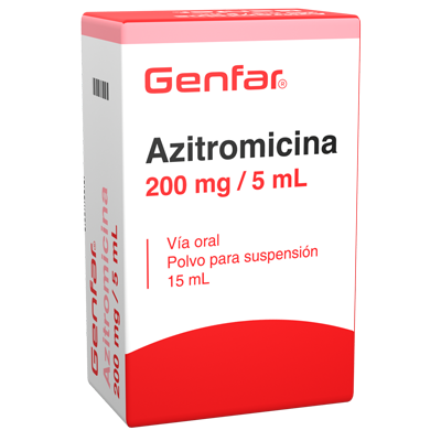 AZITROMICINA GENFAR 200 MG/ 5 ML Polvo para suspensión