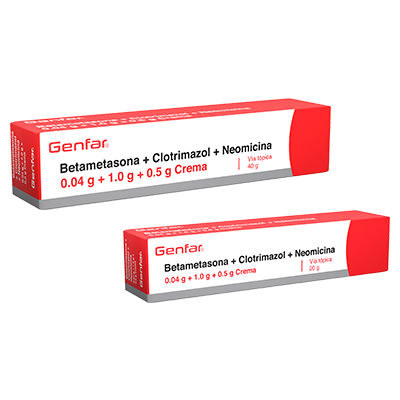 BETAMETASONA + CLOTRIMAZOL + NEOMICINA GENFAR Crema tópica