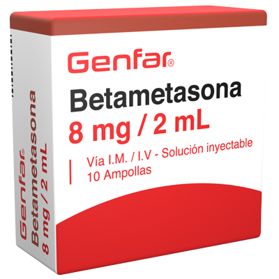 BETAMETASONA GENFAR 8 MG/ 2 ML Inyectable