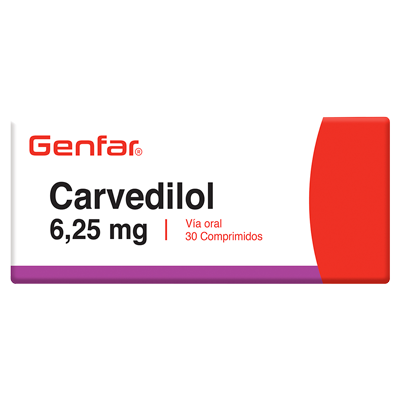 CARVEDILOL GENFAR 25 MG Tabletas