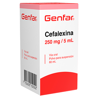CEFALEXINA GENFAR 250 MG/5 ML Polvo para suspensión