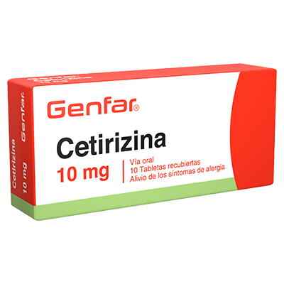 CETIRIZINA GENFAR 10 MG Tabletas recubiertas