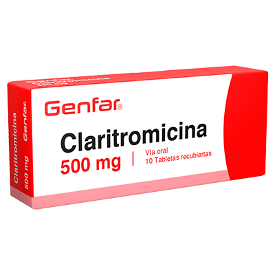 CLARITROMICINA GENFAR 500 MG Tabletas recubiertas