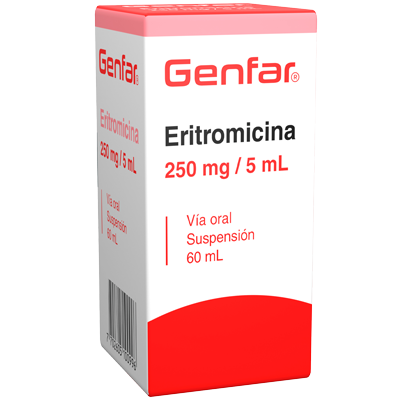ERITROMICINA GENFAR 250 MG / 5 ML Suspensión