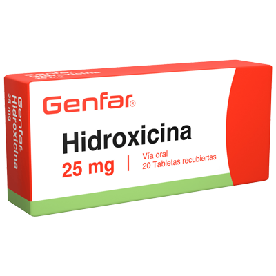HIDROXICINA GENFAR 25 MG Tabletas recubiertas