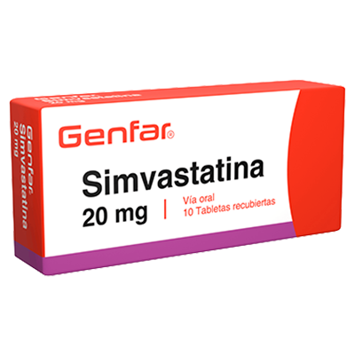 SIMVASTATINA GENFAR 20 MG Tabletas recubiertas
