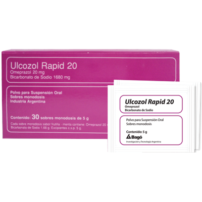 ULCOZOL RAPID 20 Polvo para suspensión oral