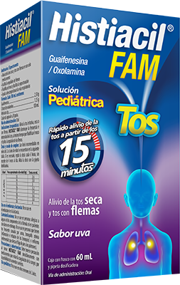 Histiacil FAM jarabe infantil para la tos seca y con flemas, sabor