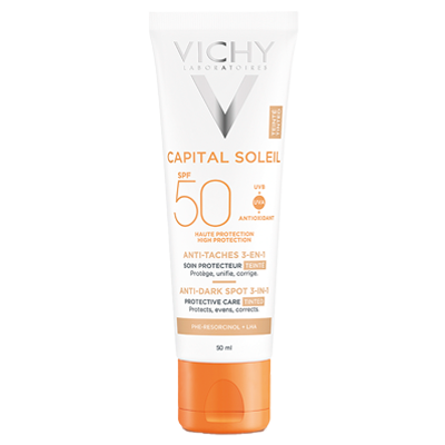 CAPITAL SOLEIL ANTI-MANCHAS 3-EN-1 FPS 50+ Protector solar